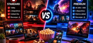 Comparativa entre planes de streaming Standard y Premium