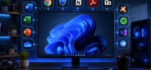 Ordenador con aplicaciones esenciales para Windows 11